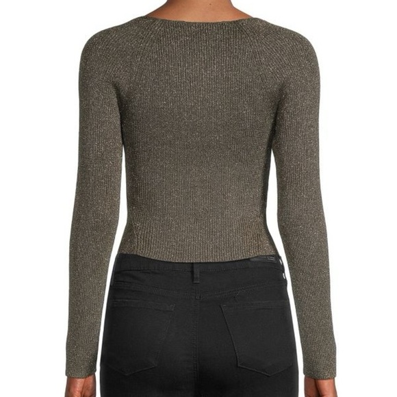 Staud Cerro Metallic Long Sleeve Sweater Top - Picture 2 of 7